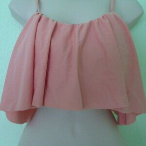 Womens  sz M light orange salmon spaghetti straps Swimsuit Swim Bikini Top